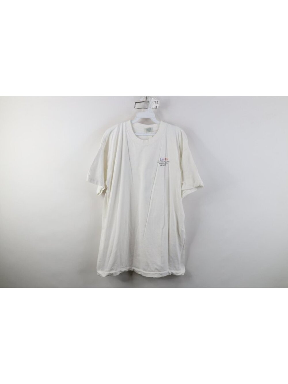 Vintage 90s Mens Large LevBid IBS Irritable Bowel Short Sleeve T-Shirt White